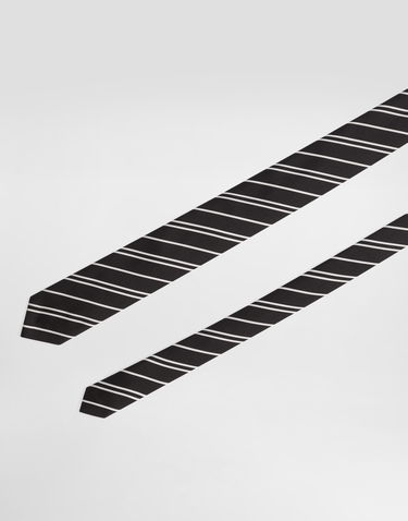 Doplnky Dolce & Gabbana Dolce & Gabbana Jacquard Tie with Diagonal Stripes Čierna | GT149EG0JRYN0004, 2