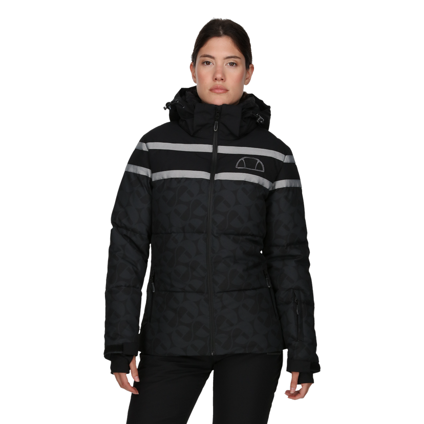 Prešívaná bunda Ellesse GIGI Padded Hooded Ski Jacket with Reflective Stripes Čierna | ELA233F511-01