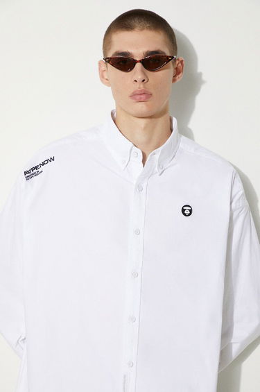 Košeľa AAPE by A Bathing Ape AAPE Button-Down Shirt Biela | AAPSTM8470XXM, 4