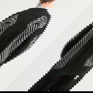 Sveter Aries Oversized Chenille Column Knit Cardigan, Size Large Čierna | AR20040-BLK, 3