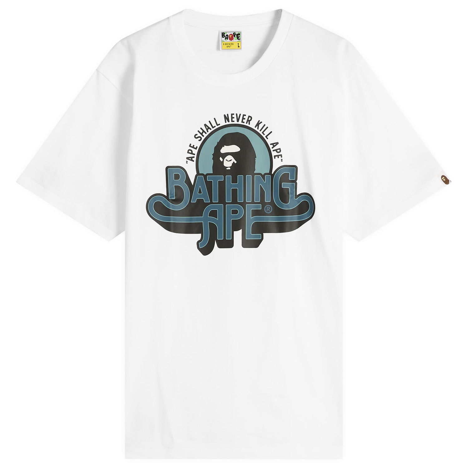 Tričko BAPE Bathing Ape Garment Logo T-Shirt, Size Small Biela | 001TEL801048M-WHT, 1