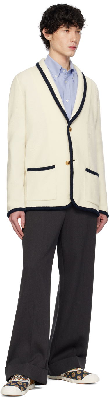 Sveter Valentino Valentino Single-Breasted Wool & Cotton Cardigan Biela | 6V3KE02TAR2, 3