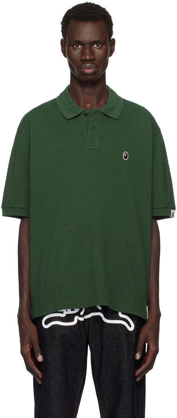 Polo tričko BAPE Ape Head One Point Relaxed Fit Polo Zelené | 001POK801301M, 0
