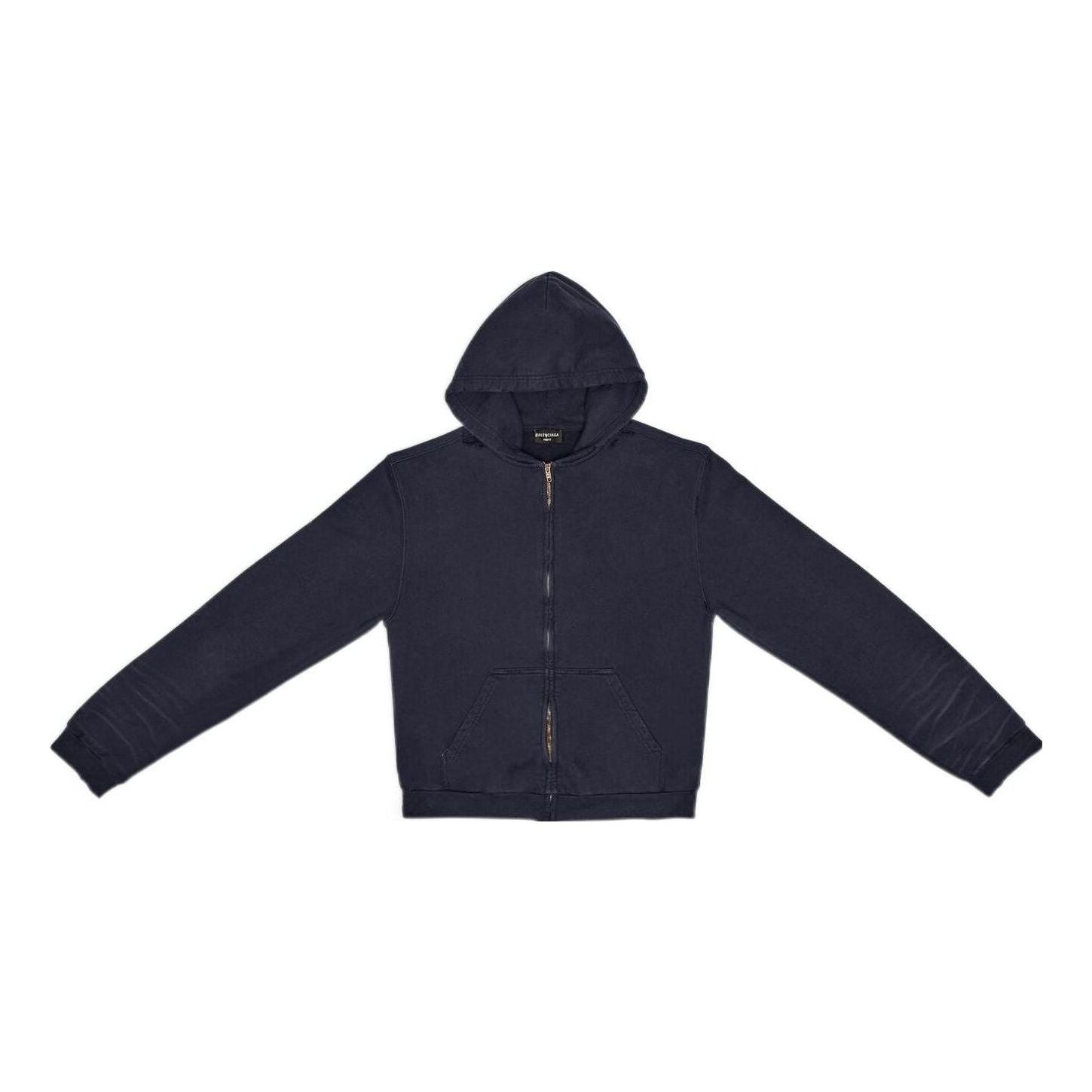 Mikina Balenciaga Worn-Out Zip-Up Hoodie Modrá | 697949TMVC21151, 0