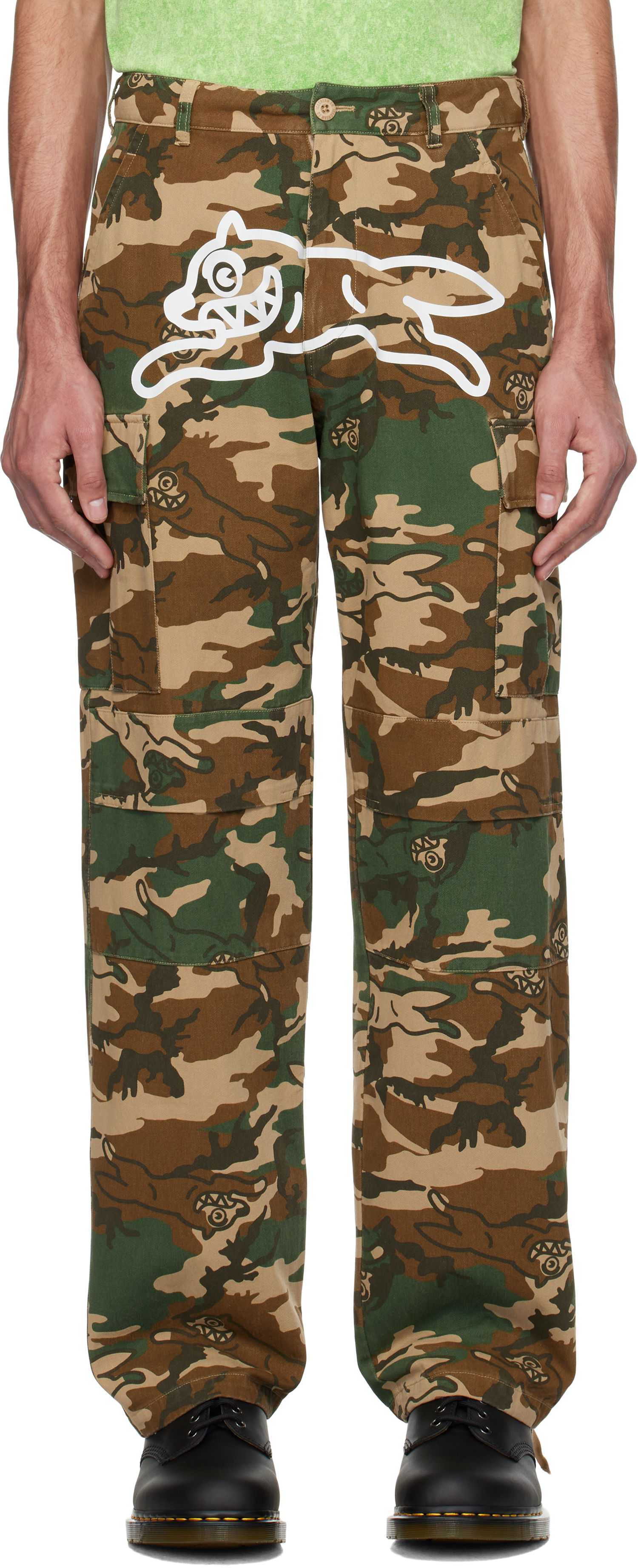 Cargo nohavice BBC IceCream ICECREAM Running Dog Woodland Camo Cargo Pants Zelené | IC24S36, 0