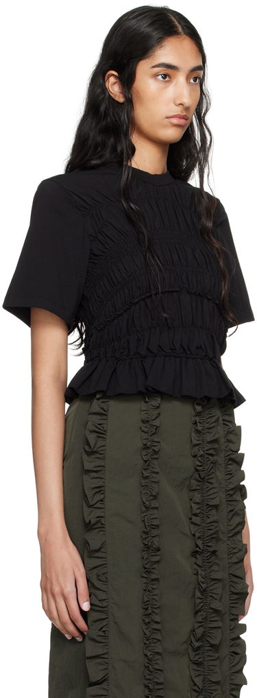 Tričko Cecilie Bahnsen Smocked T-Shirt Čierna | 2.24RTW11003 OASIS TOP, 1