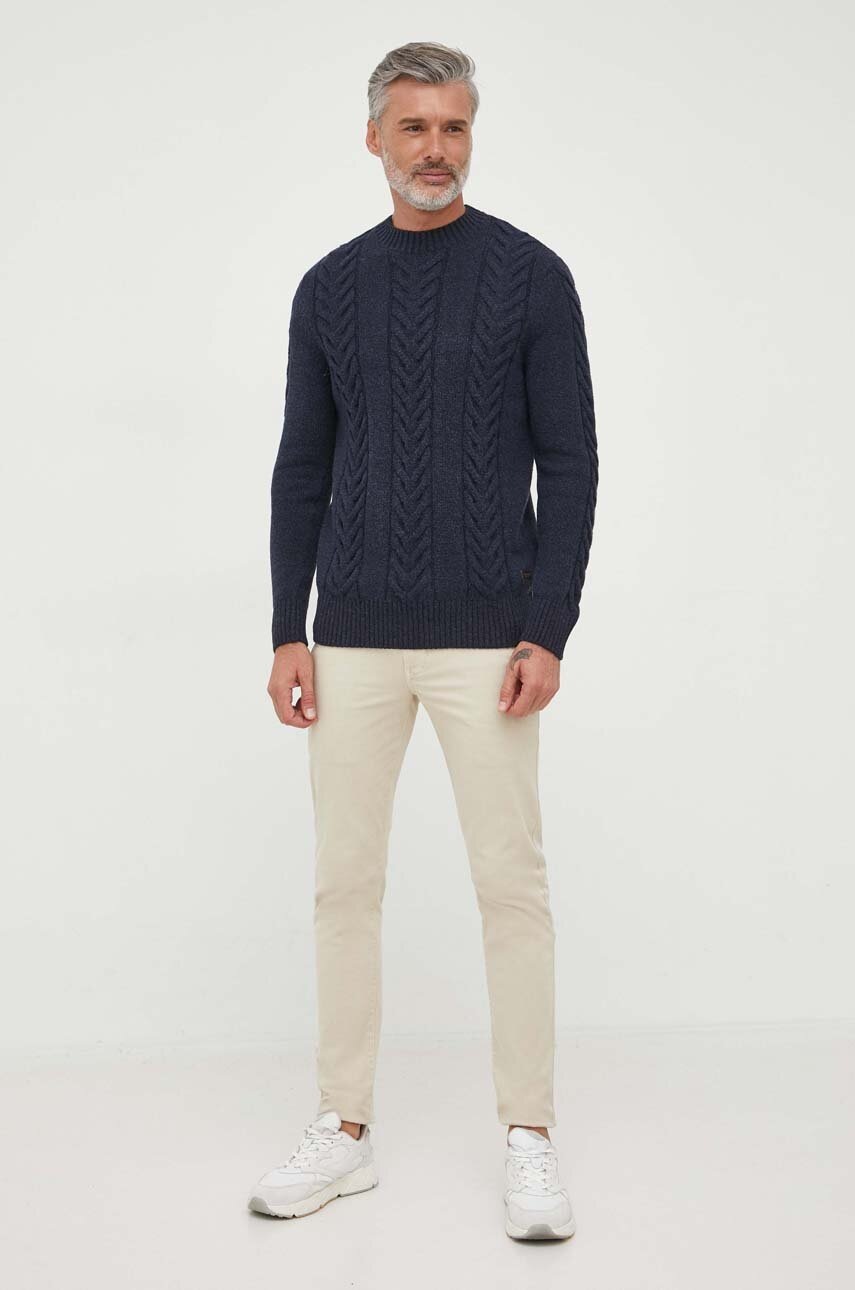 Sveter Barbour Barbour Cable Knit Sweater Navy | MKN1325, 1