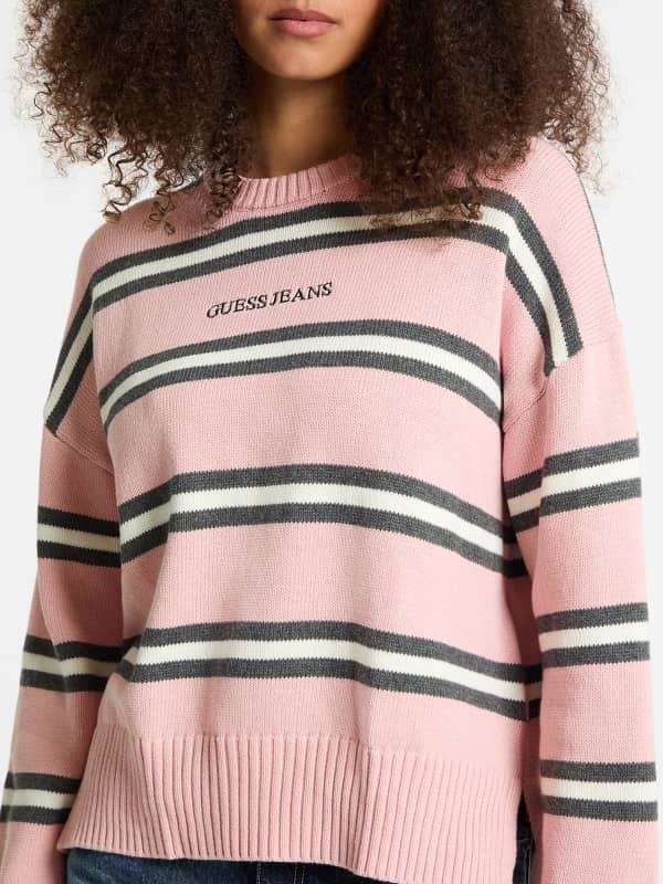 Striped Logo Crewneck Sweater