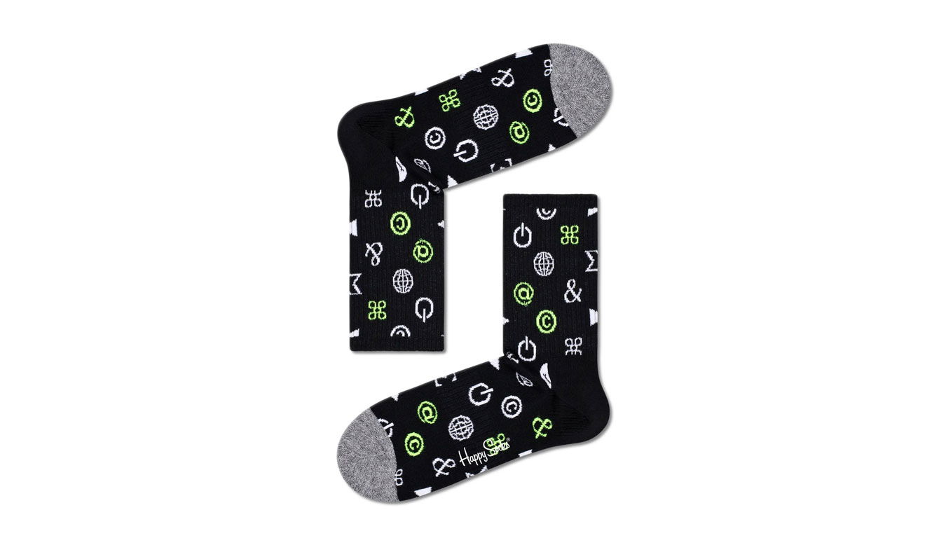 Ponožky Happy Socks Ctrl Alt Del 3/4 Crew Čierna | ATCAD14-9300, 0