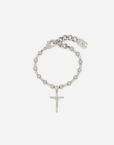 Náramok Dolce & Gabbana Silver Metal Cross Pendant Bracelet Metalická | WBQ1D2W111187655, 0