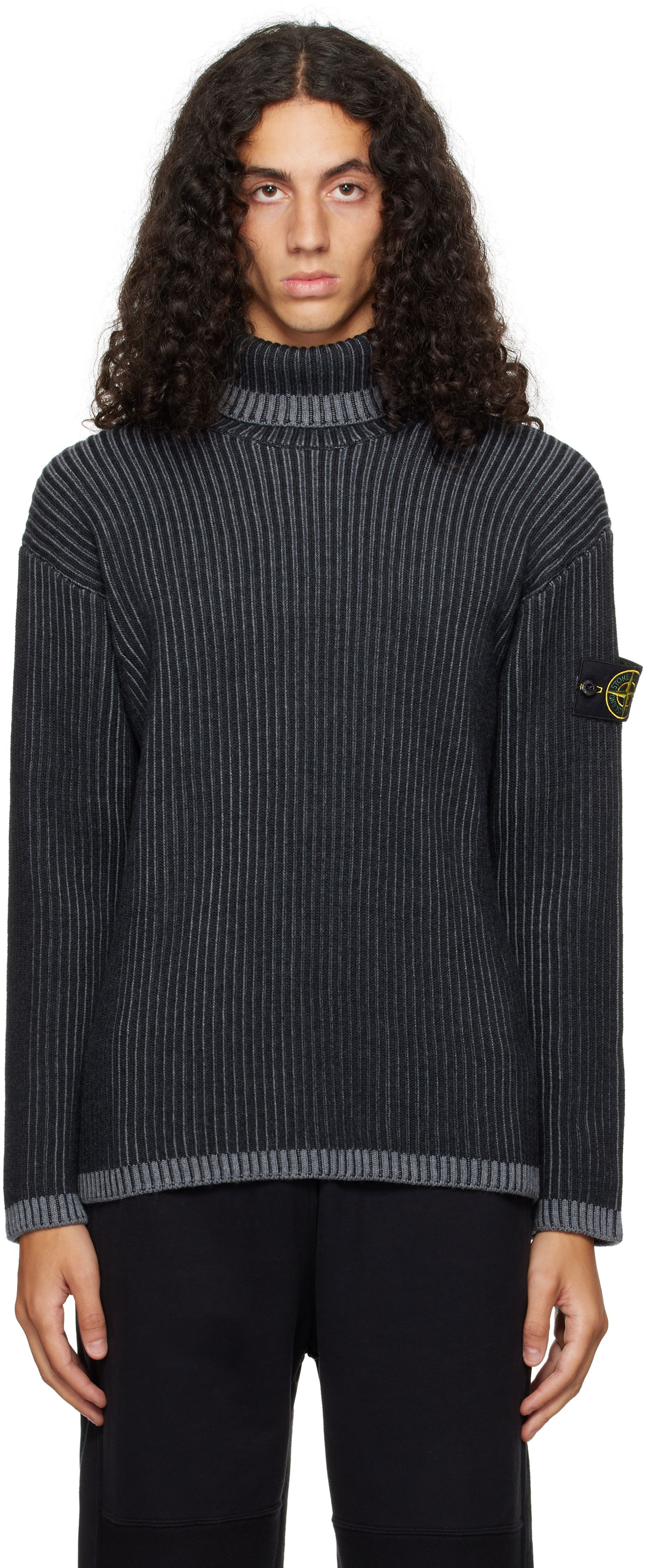 Sveter Stone Island Ribbed Turtleneck Šedá | 8115551C1, 0