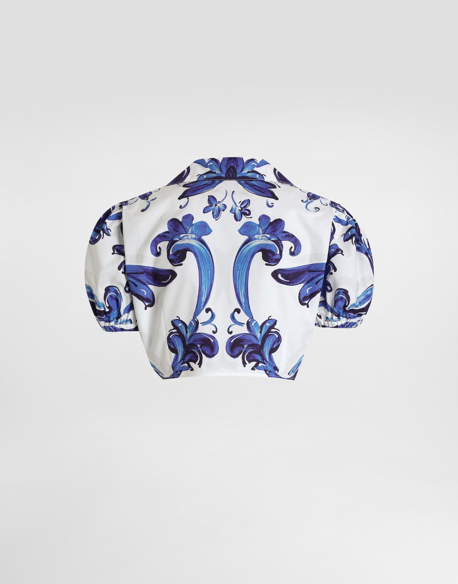 Košeľa Dolce & Gabbana Dolce & Gabbana Majolica-print Cropped Tie-Front Poplin Shirt Rôznofarebný | I5655WFI5JPHB5DQ, 1
