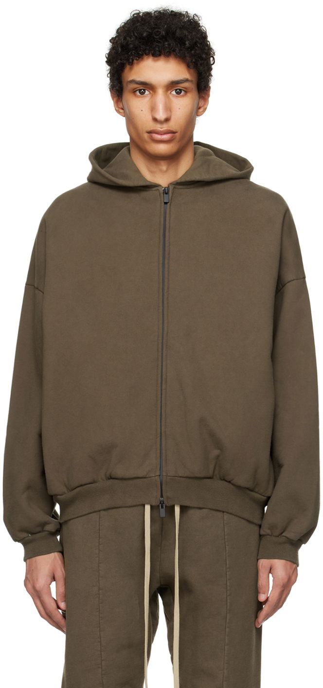 Mikina Fear of God Brown Full Zip Hoodie Hnedá | FG850-095FLC, 0