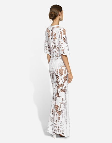 Šaty Dolce & Gabbana Dolce & Gabbana Openwork Embroidered Long Dress Biela | F6JKHZFG6AEW0800, 2