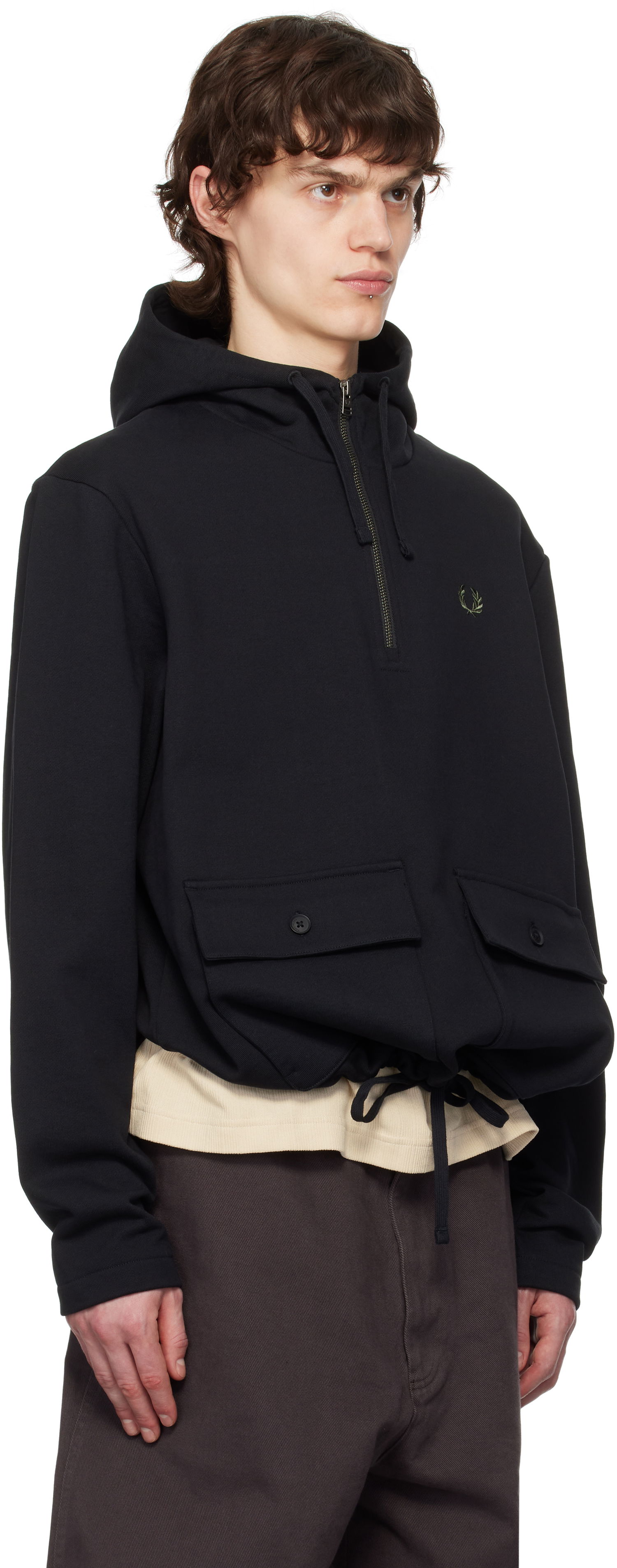Mikina Fred Perry Fred Perry Heavyweight Pullover Hoodie Čierna | M8709, 1