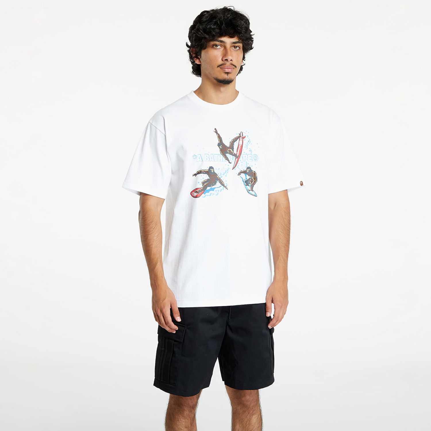 Tričko BAPE A BATHING APE Surfing Apes Tee White Biela | 001TEK701002F WHT, 0