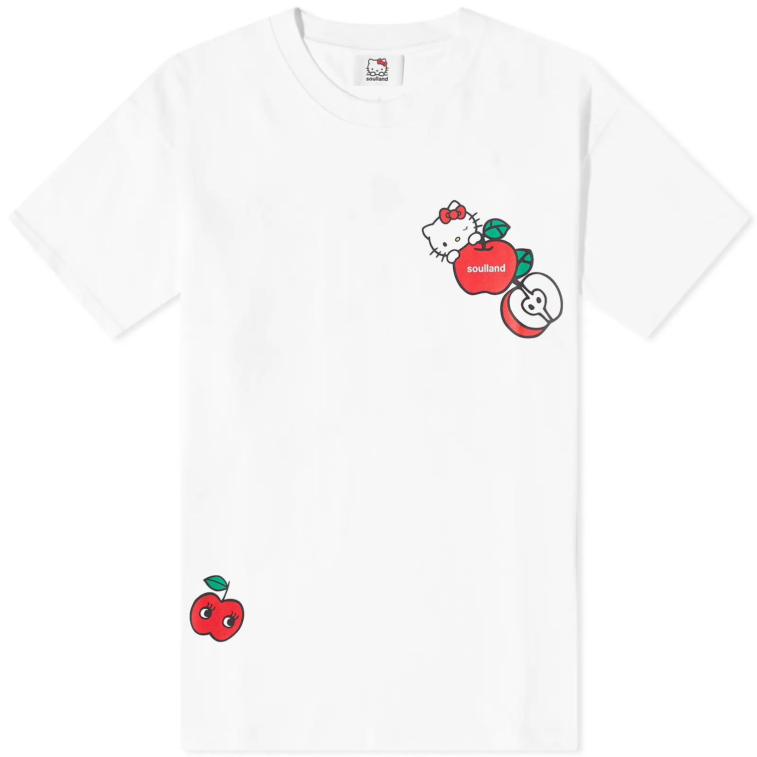 Tričko Soulland x Hello Kitty Apple Tee Biela | 31094-1063-WHT, 0