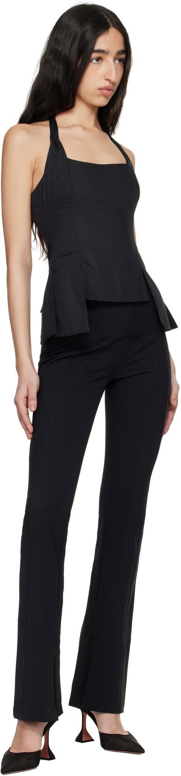 Nohavice GUIZIO Guizio Aurora Hook-Front Flare Trousers Čierna | F23207W015, 3