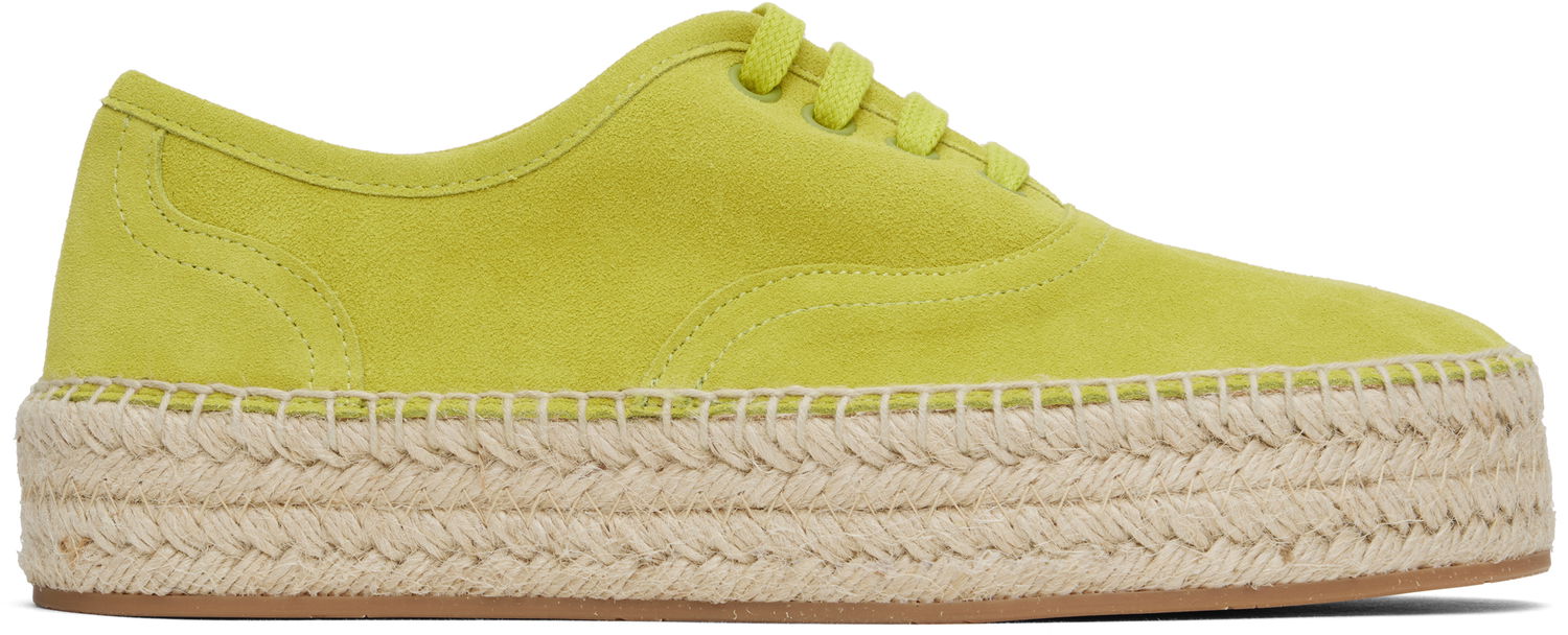Náušnice JW Anderson JW Anderson Suede Lace-Front Platform Espadrilles Zelené | SE0032-LA0240, 0