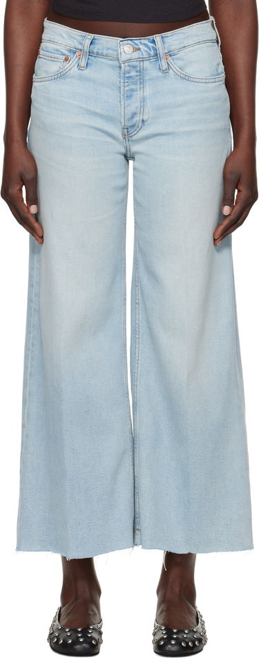 Džínsy RE/DONE Re/Done Comfort Stretch Mid Rise Wide Leg Crop Jeans Modrá | 190-03WMRWDLC, 0