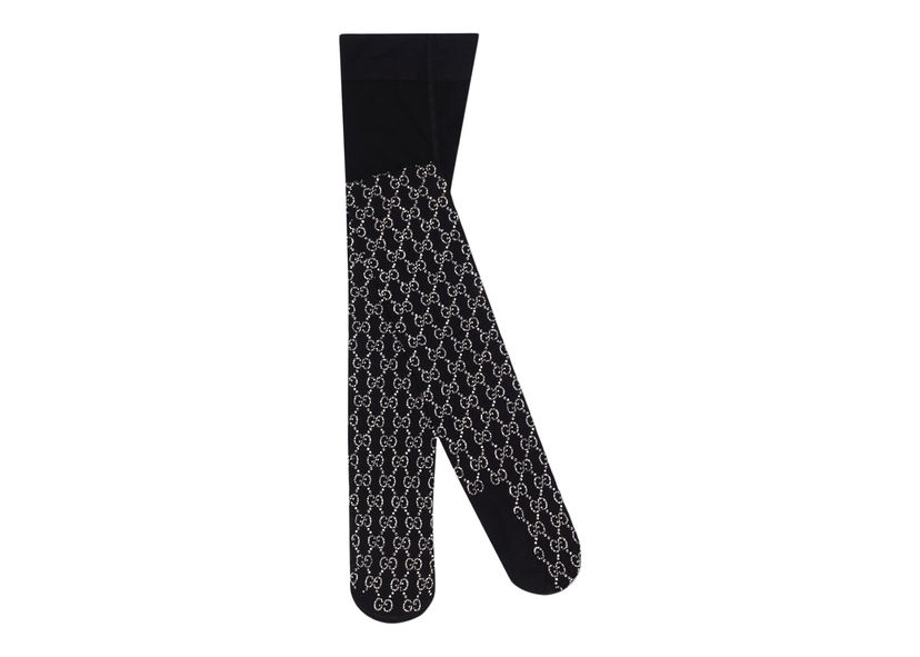 Ponožky Gucci GG Embroidered Crystal Tights Black Čierna | 676641 3G354 1063