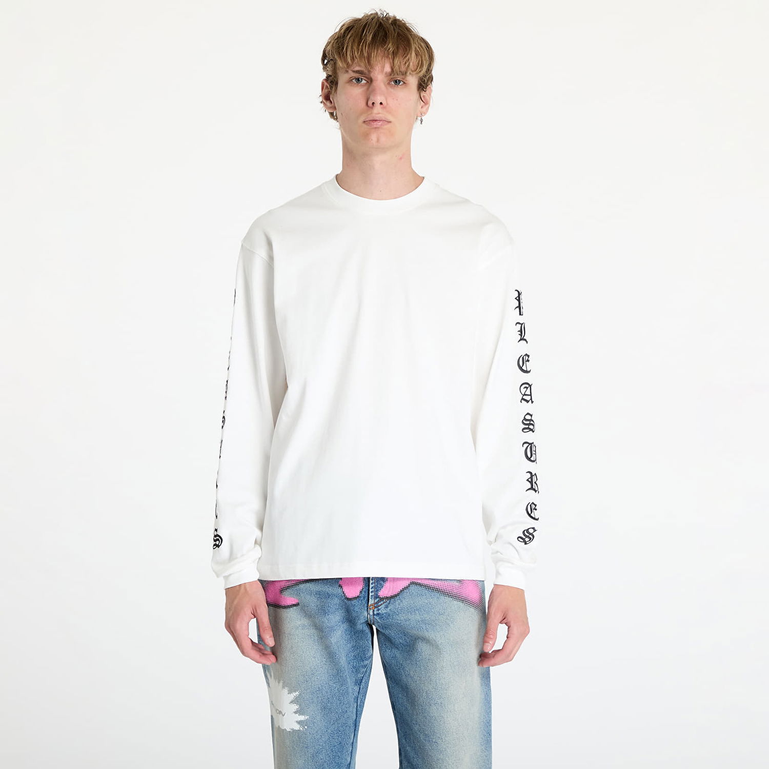 Tričko Pleasures Oe Heavyweight Long Sleeve Tee White Biela | P24F045 WHITE, 0