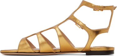 Starostlivosť o obuv Tom Ford TOM FORD Laminated Lizard Print Sandals Metalická | W3630-LCL232G, 2