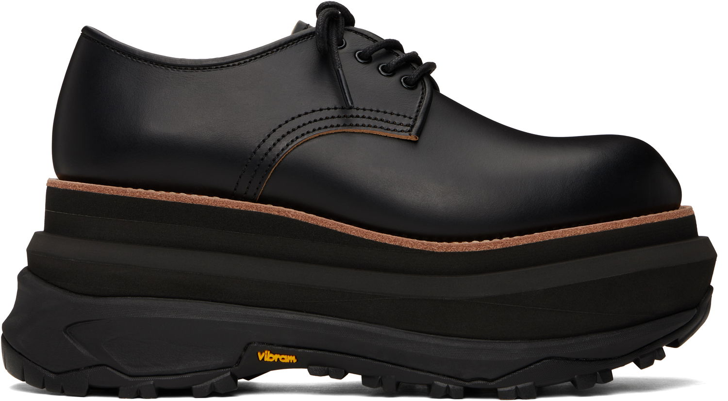 Oblečenie sacai sacai Leather Platform Oxfords Čierna | 25-03700M, 0