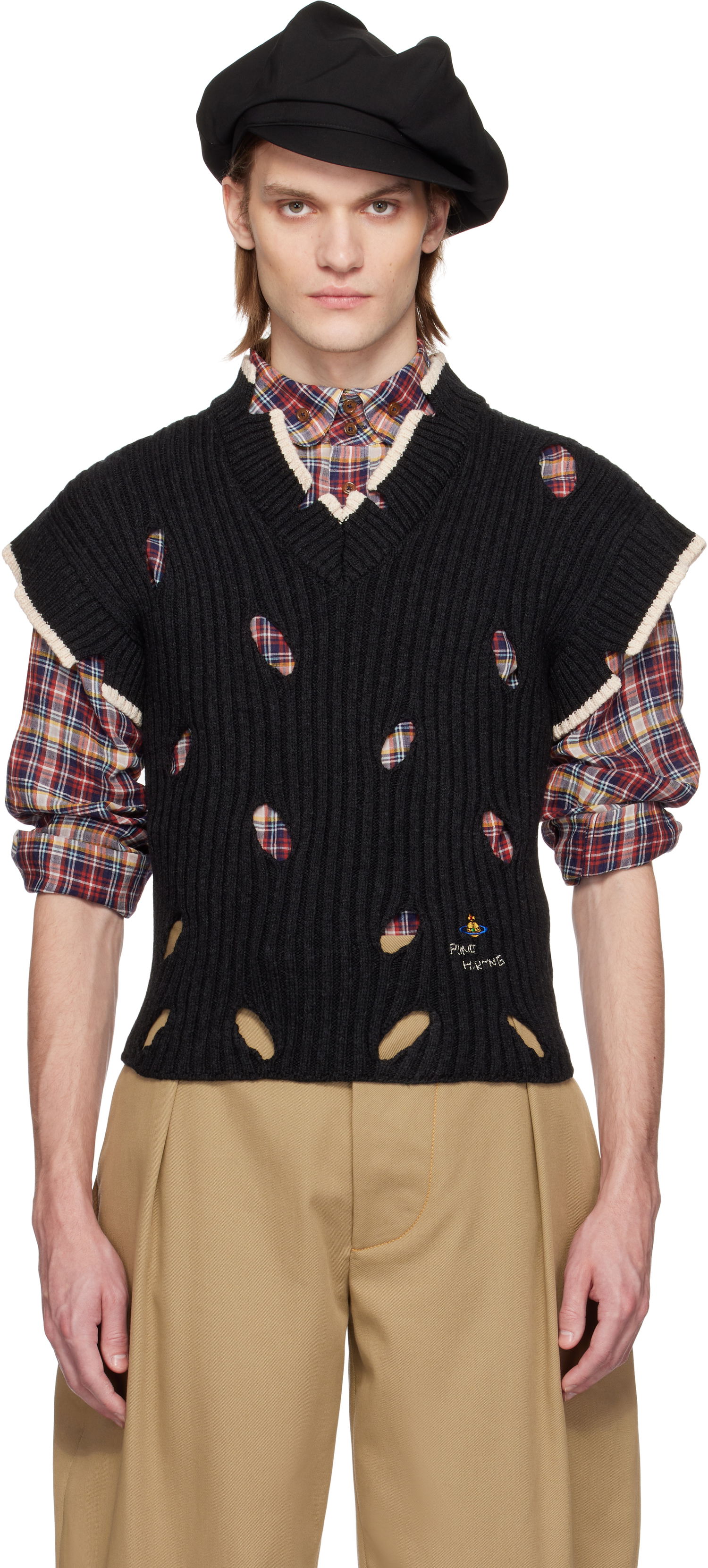Sveter Vivienne Westwood Vivienne Westwood Slash Knit Vest Čierna | 38030050-Y003H-, 0