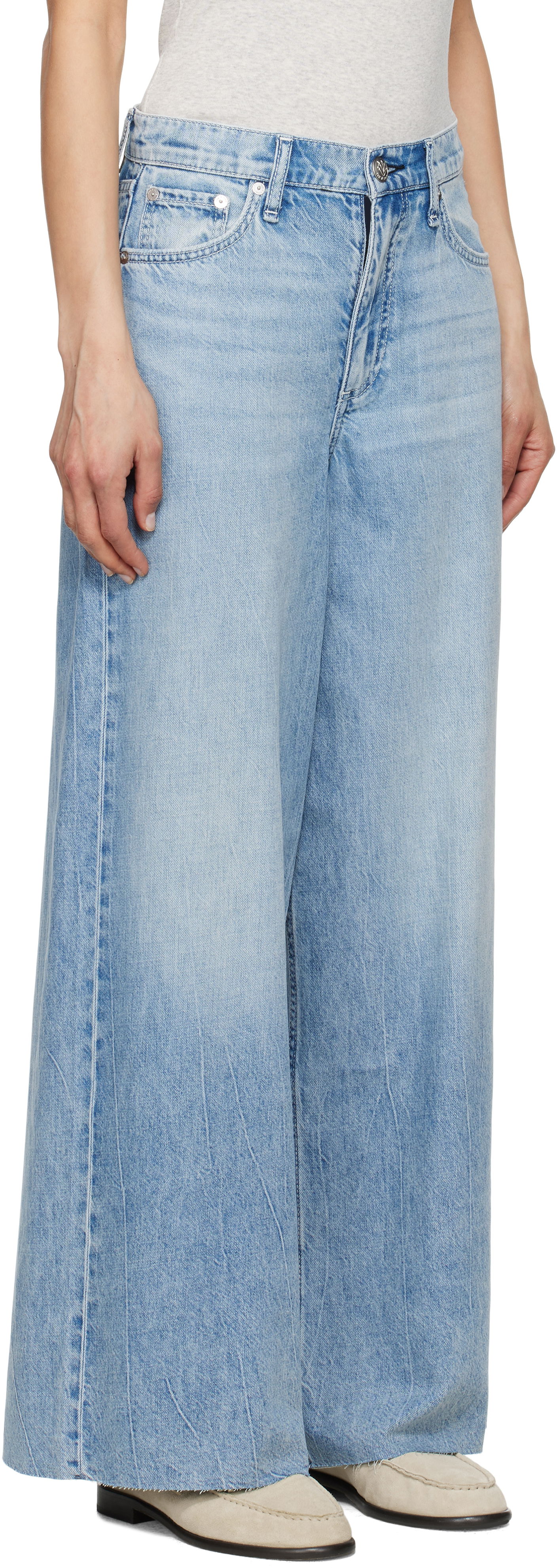 Džínsy rag & bone rag & bone Wide Featherweight Sofie Jeans Modrá | WDD25S2993FWMR, 1