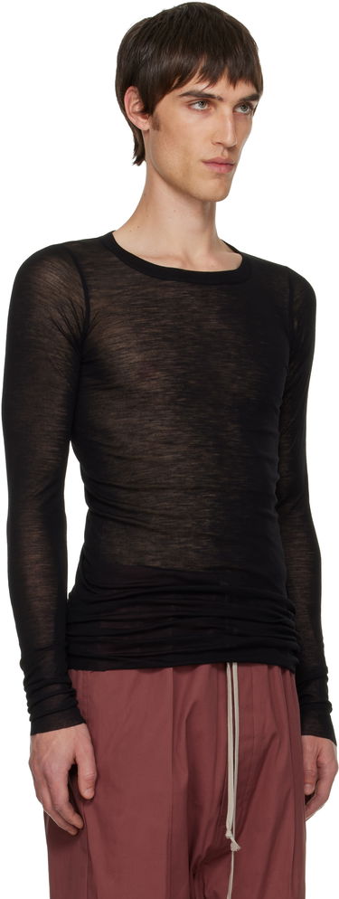 Tričko Rick Owens Rick Owens Concordians Rib LS Sheer T-shirt Čierna | RU02E1250 RJWR, 1