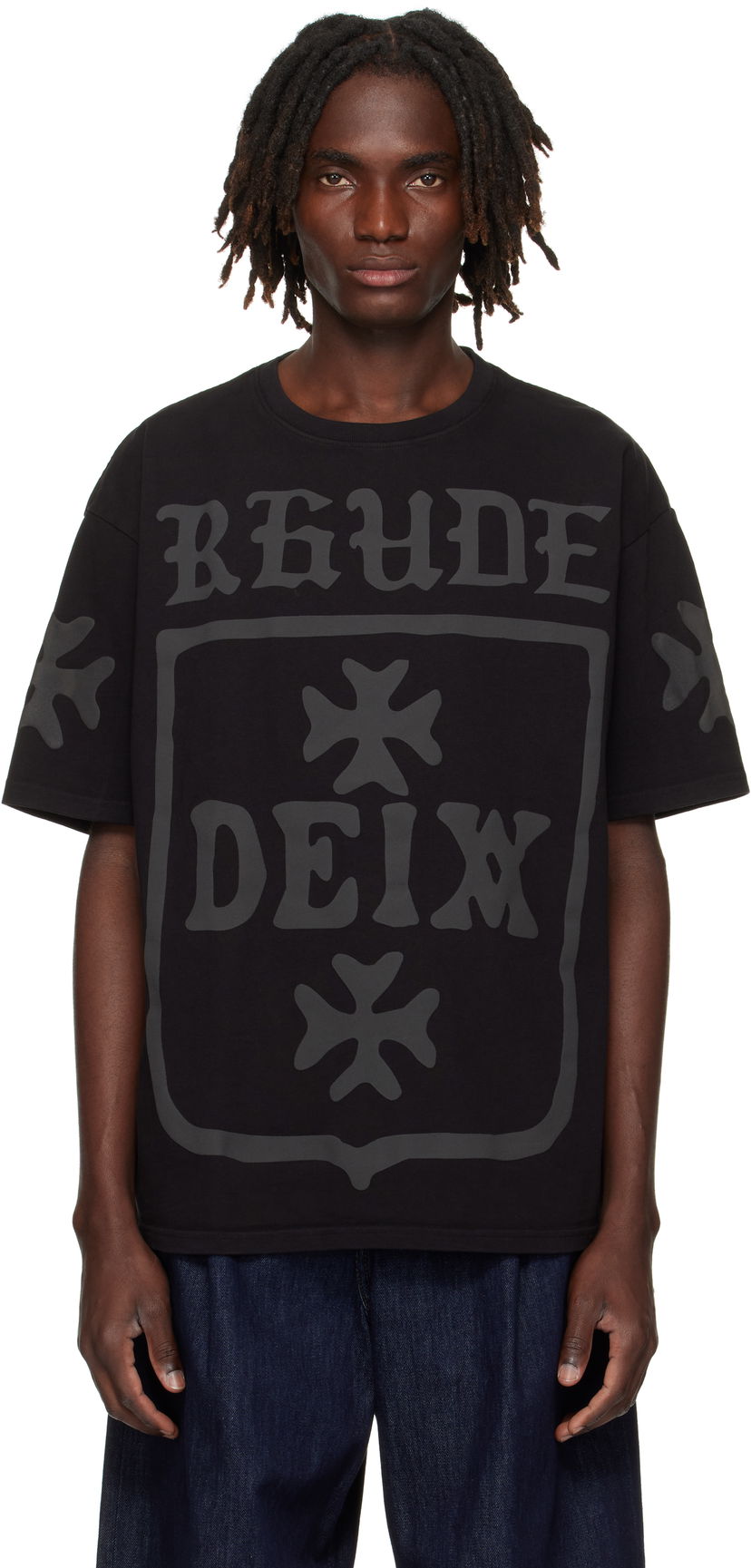 Tričko Rhude Rhude 'Deix' Shield Oversized T-Shirt Čierna | RHPF25TT08012