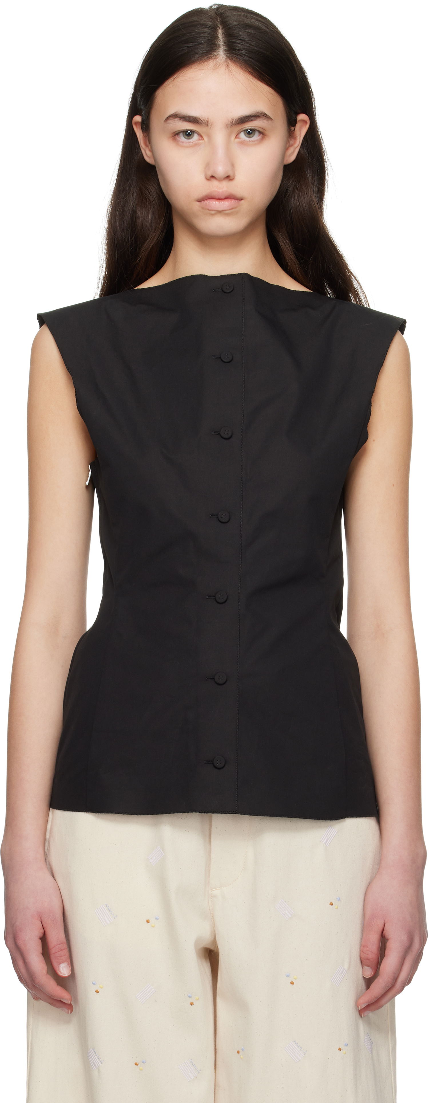 Tielko Marni Marni Compact Cotton Poplin Top Čierna | TTMA0393S0 TCY65, 0