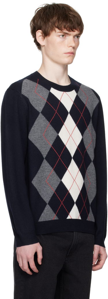 Sveter A.P.C. A.P.C. Evan Argyle Sweater Navy | WVBDR-H23419, 1