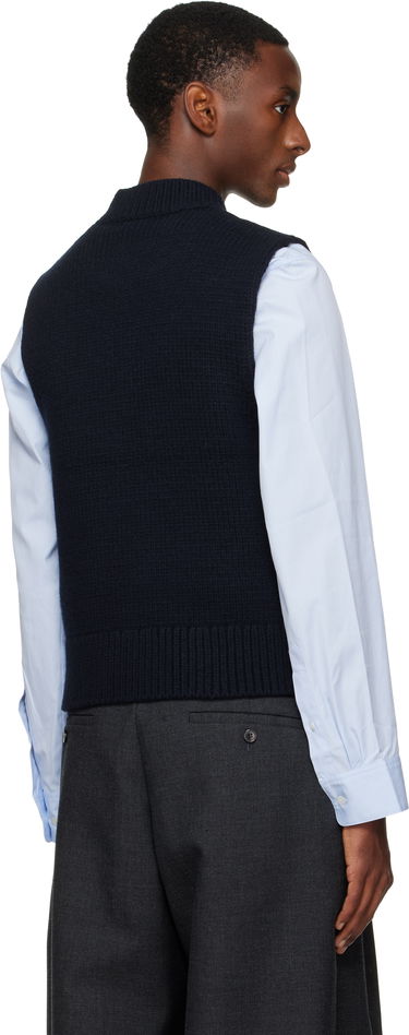 Vesta Dries Van Noten Dries Van Noten Merino Wool Turtleneck Vest Navy | 252-021245-2710, 2