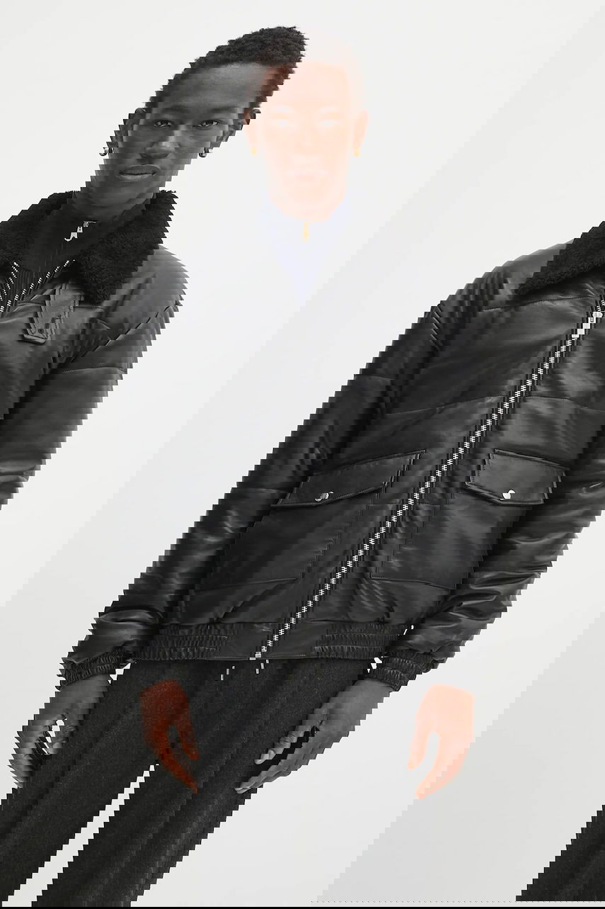 Bomber bunda Drôle de Monsieur Drôle de Monsieur Le Blouson Cuir Leather Bomber Jacket Čierna | PERM.CT109.LH001, 0