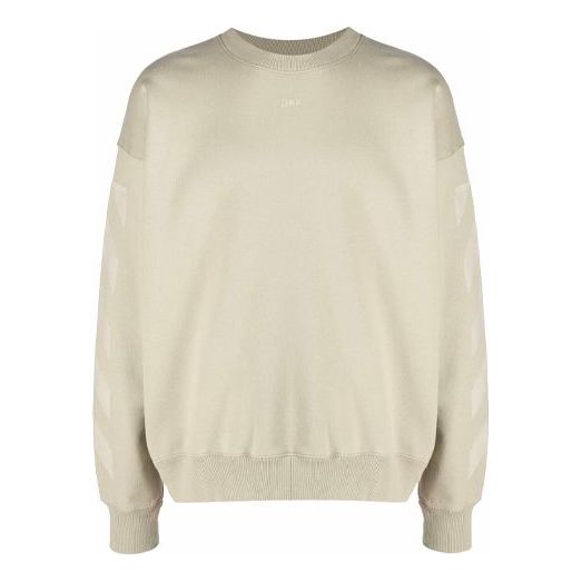 Sveter Off-White Off-White FW21 Logo Pattern Loose Fit Pullover Béžová | OMBA054F21FLE0071717