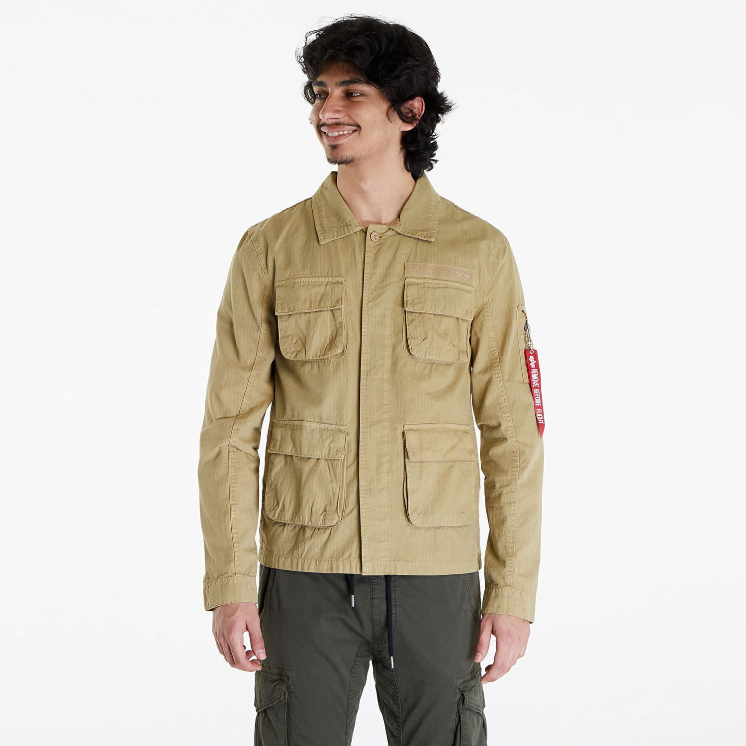 Bunda Alpha Industries Ripstop Cargo Overshirt Light Olive Zelené | 136123 82, 0