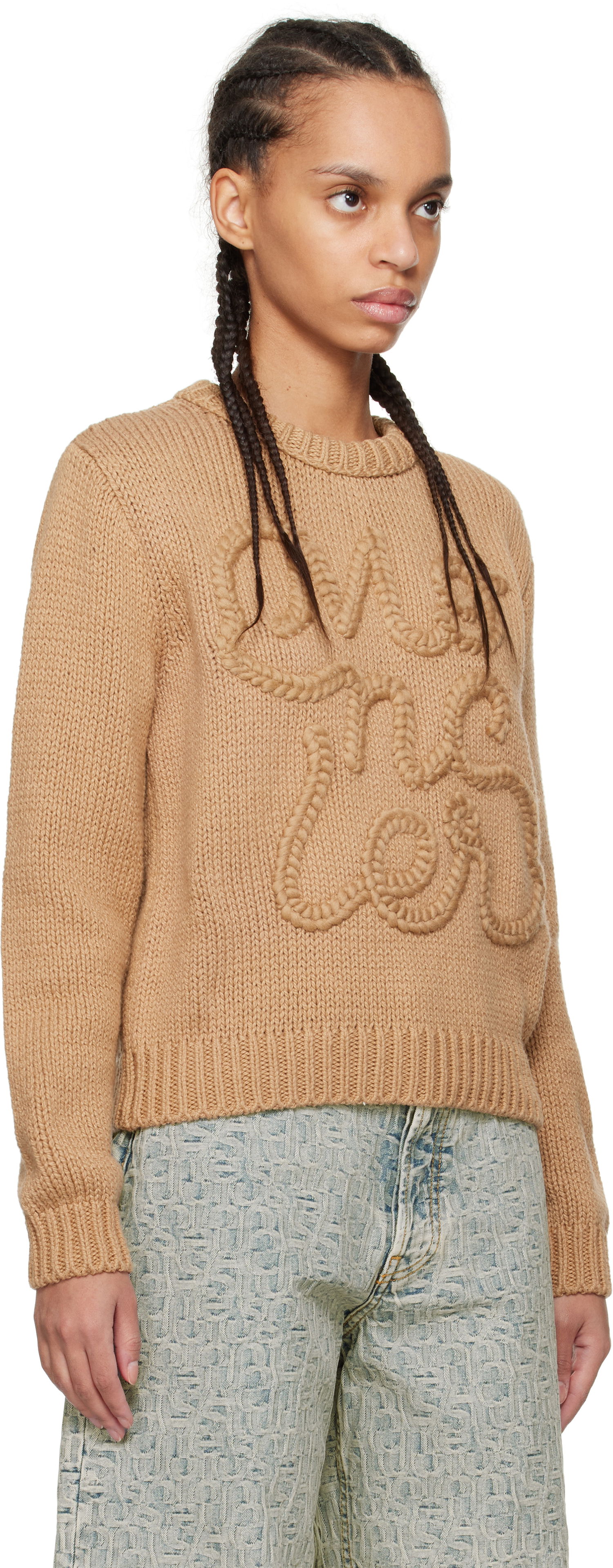 Sveter Moncler Moncler Embroidered Logo Cotton Sweater Hnedá | K10939C00004M5206, 1