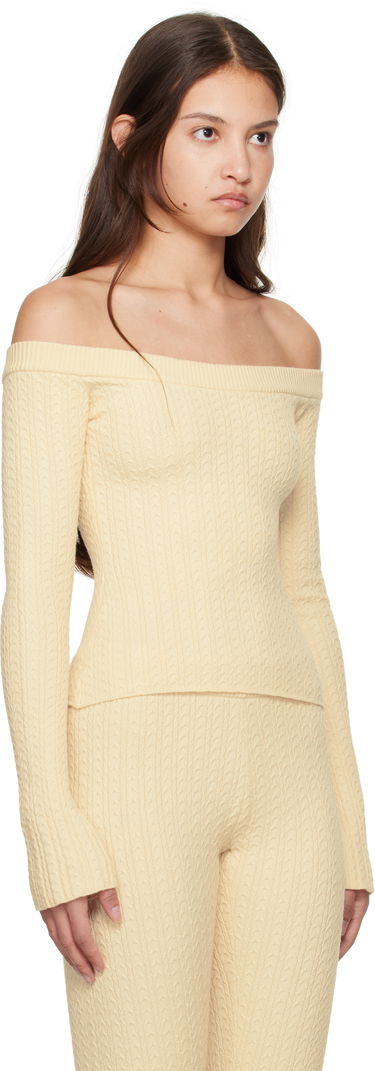 Sveter GUIZIO Guizio Mia Off-the-Shoulder Knit Top Čierna | H24107S047, 4