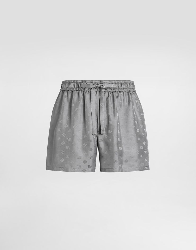 Šortky Dolce & Gabbana Dolce & Gabbana Jacquard Bermuda Shorts with DG Logo Šedá | GP12OTFJ1JYN0497