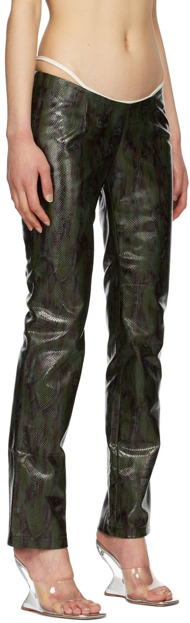 Nohavice Miaou Miaou Rex Faux-Leather Pants Zelené | 1021-CL-FPY-PU, 1