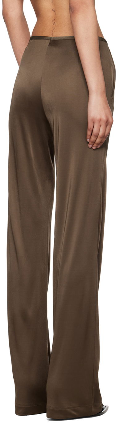 Nohavice Helmut Lang Helmut Lang Car Satin Trousers Hnedá | O02HW205, 2