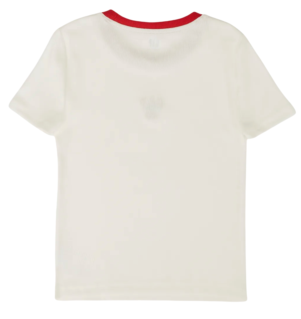 Tričko GAP Modern Crew Ringer T-Shirt with Cherry Embroidery Biela | 637782-07, 1