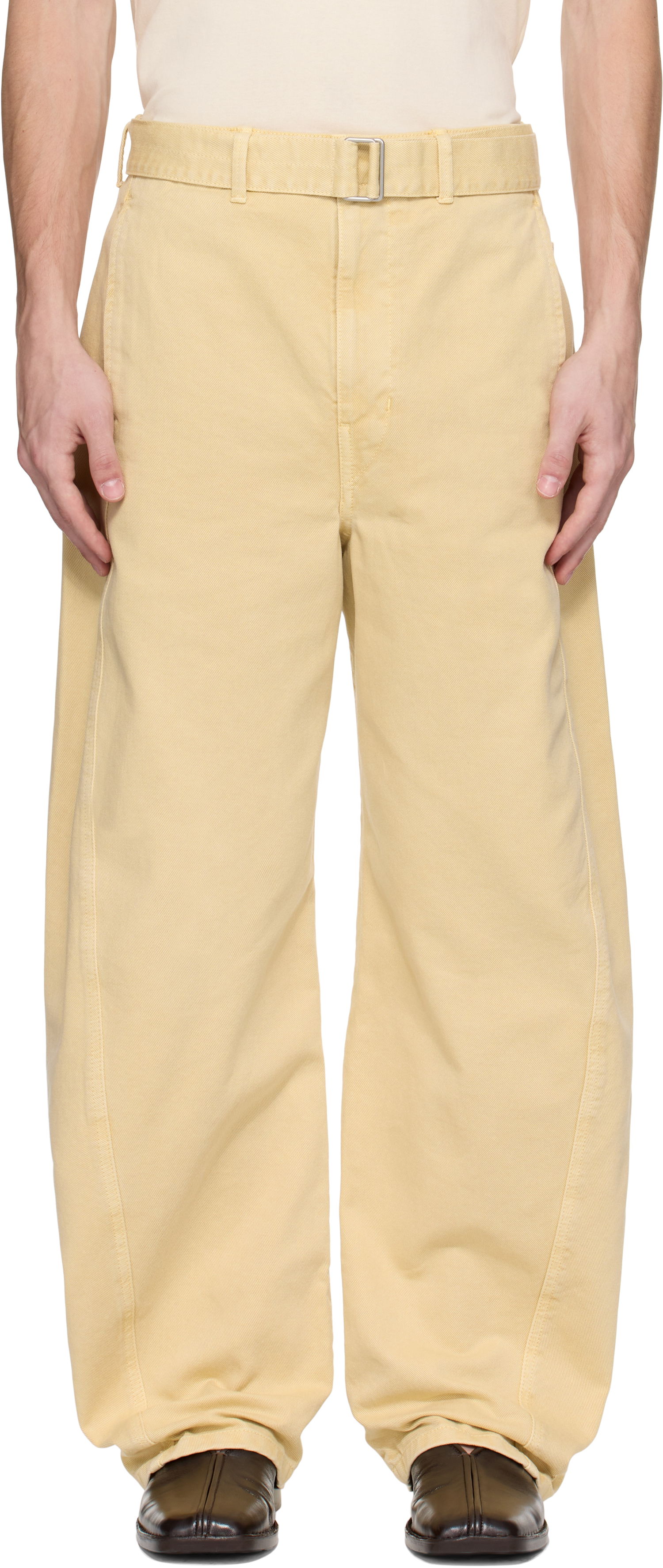 Nohavice LEMAIRE Lemaire Twisted Belted Trousers Žltá | PA326 LD1045, 0