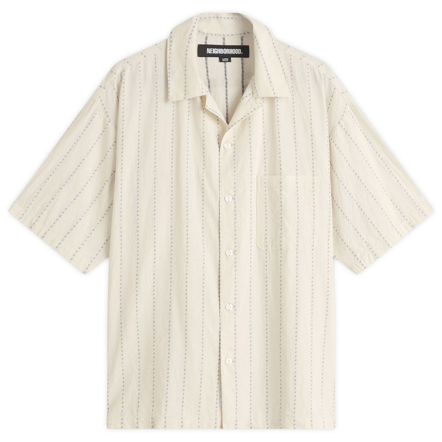 Košeľa Neighborhood Dobby Stripe Hawaiian Shirt, Size Large Béžová | 251TSNH-SHM08-IVO, 0