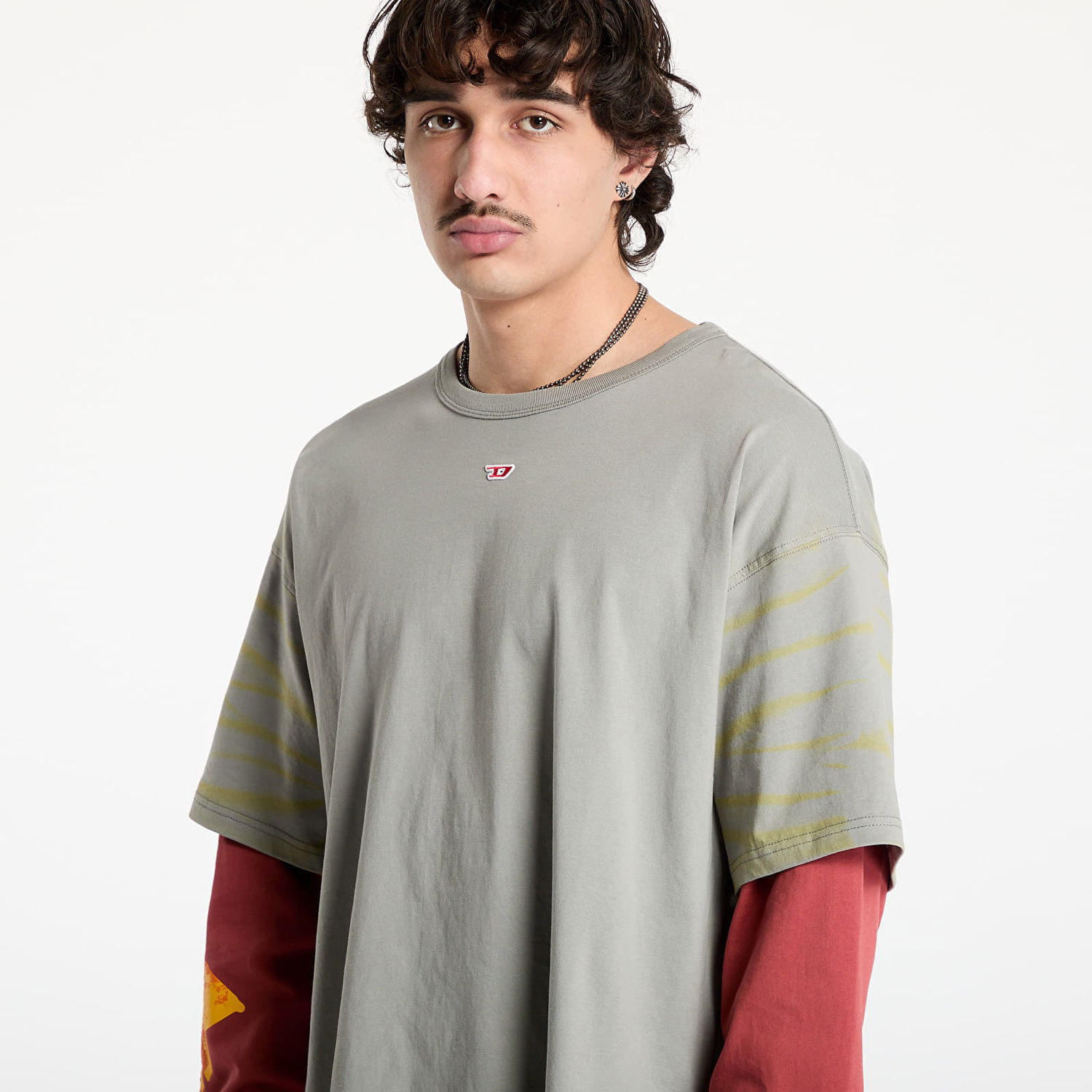Tričko Diesel Diesel T-Boxt-Db-Ls Long Sleeve T-Shirt Šedá | A17620_0QLAA Neutral Gray, 1