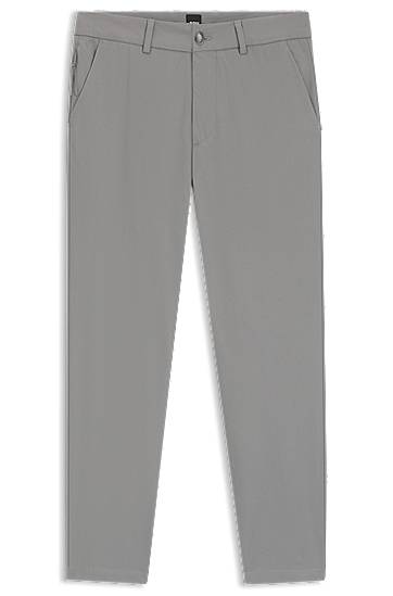 Nohavice BOSS Slim-Fit Cotton-Blend Twill Trousers Šedá | 50543945, 0