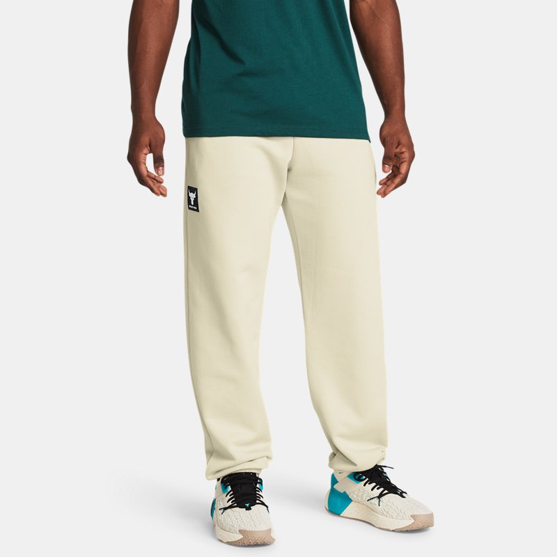 Nohavice a džínsy Under Armour Project Rock Heavyweight Terry Jogginghose für Herren Silt / Schwarz XXL Béžová | 1380105-273, 0