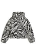 Water-repellent hooded jacket with herringbone print